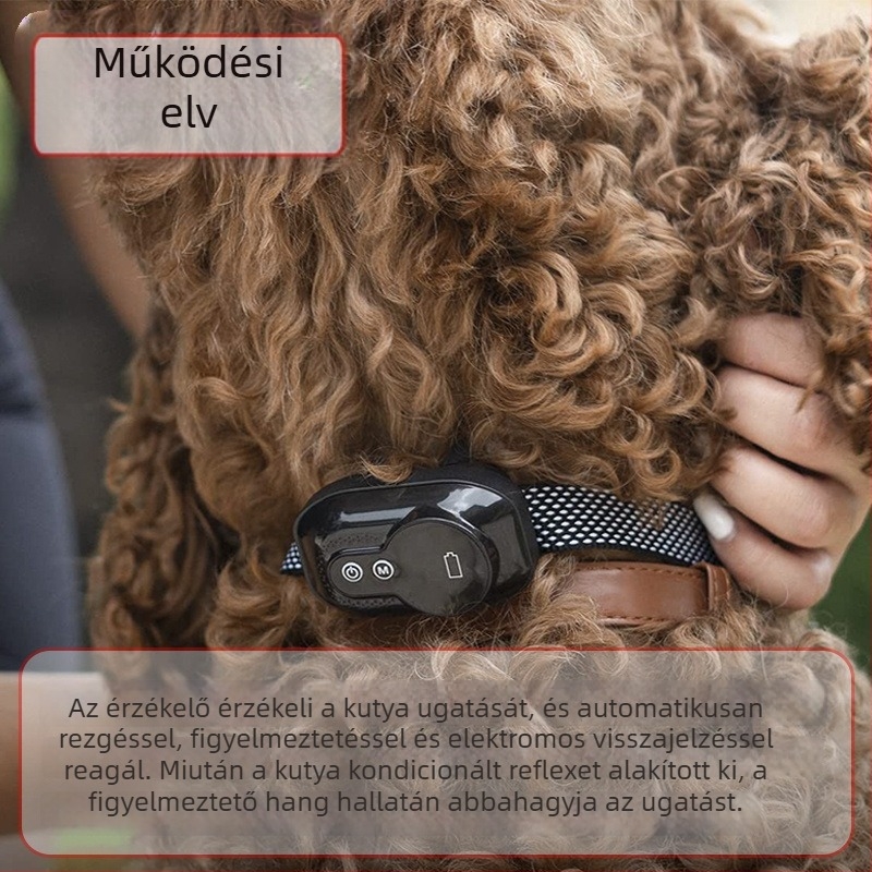 Ugatás elleni eszköz, Automata elektromos sokkoló nyakörv háziállatok számára, intelligens és ártalmatlan, zajcsökkentő eszköz