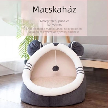Macska fekhely, félig zárt kialakítás; anyag: textil; márka Hongsheng pet