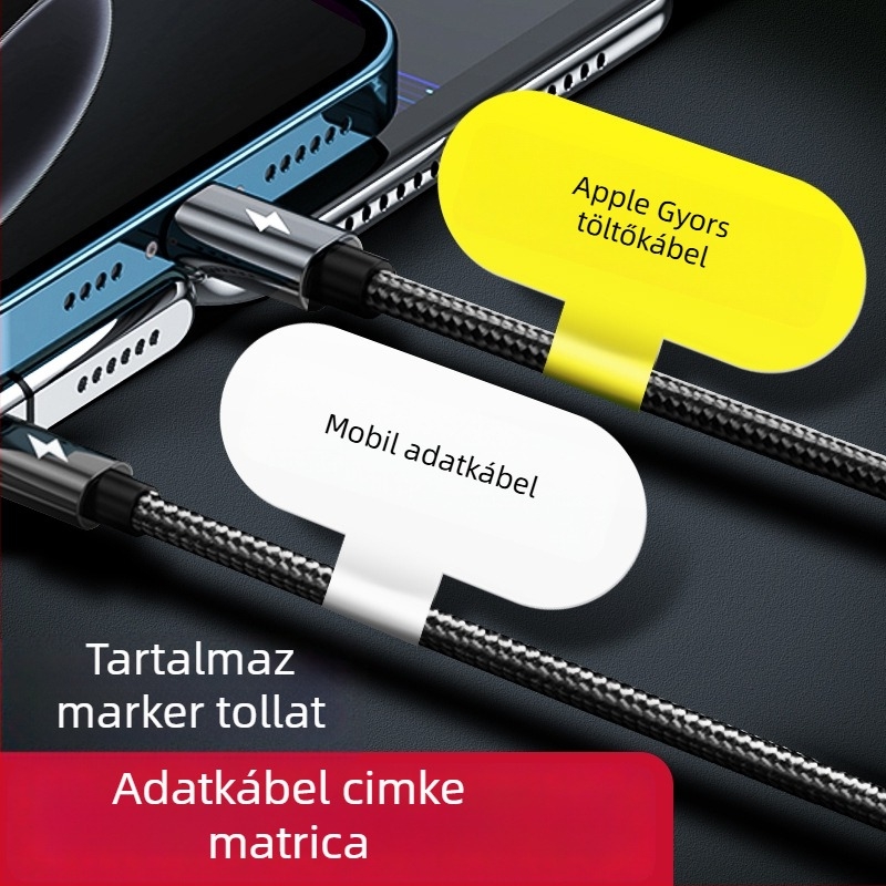 Vízálló adatkábel címke, öntapadós Kraftpapír, kézzel írt címkézéshez, 100 db