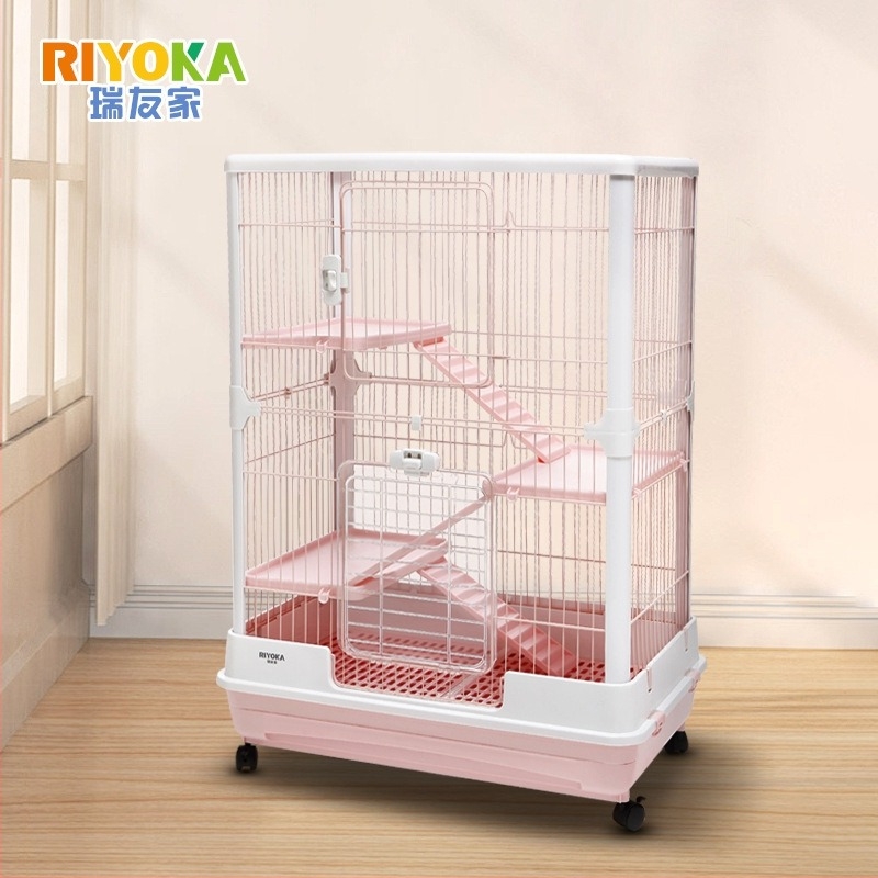 Kisállat-nyúlketrec nyitható felsővel, tetőablakkal és magas peremmel — modell A-RB80-2PT, műanyag