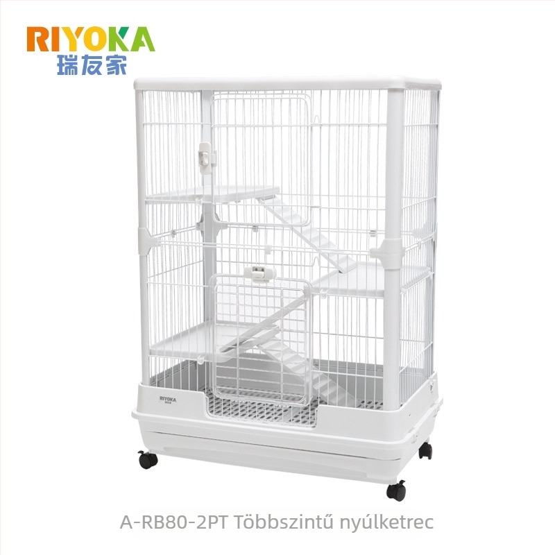 Kisállat-nyúlketrec nyitható felsővel, tetőablakkal és magas peremmel — modell A-RB80-2PT, műanyag