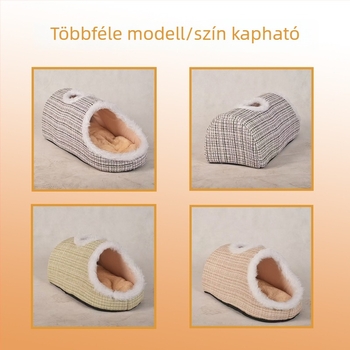 3D vastagított macskaodú Macaron, két tónusú, őszi-téli meleg, szellőző nyílásokkal, hordozható fogantyúval, habos matrac, csíkos mintázat