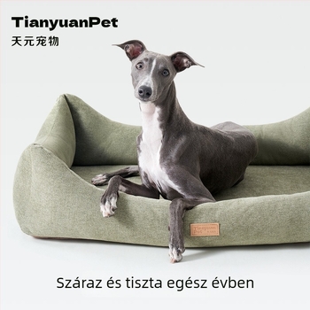 Négyszögletes kanapés kutyaágy, egész éves használatra, levehető és mosható, fekhely kis- és közepes testű kutyáknak