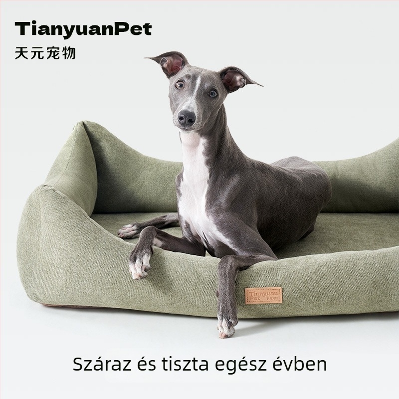 Négyszögletes kanapés kutyaágy, egész éves használatra, levehető és mosható, fekhely kis- és közepes testű kutyáknak
