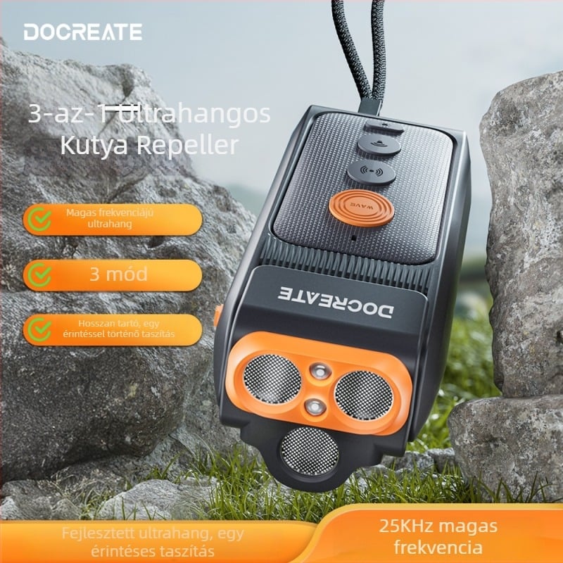 Ultrahangos kutyatréner eszköz háromfejű, zseblámpával, nagy teljesítményű, anti-ugatás