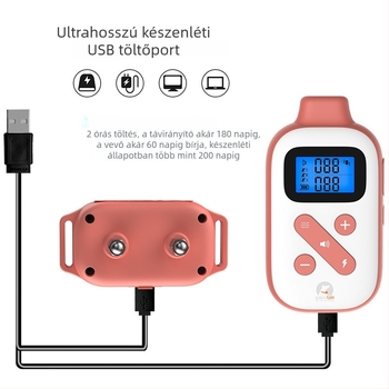 Kétfunkciós távirányítós kutya-edző készülék a ugatás megelőzésére, automatikus ugatás elleni eszköz, elektromos sokk gallér kutyáknak