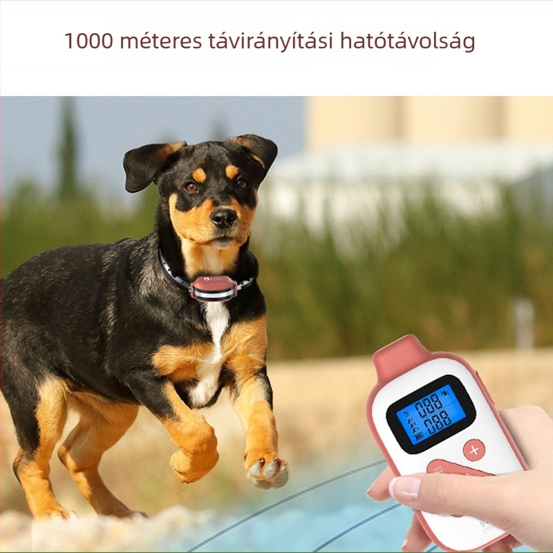 Kétfunkciós távirányítós kutya-edző készülék a ugatás megelőzésére, automatikus ugatás elleni eszköz, elektromos sokk gallér kutyáknak