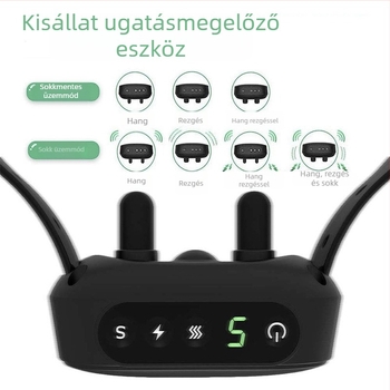 Vízálló ugatásgátló gallér kis testű kutyáknak, rezgéses és elektromos ingerléssel, testre szabható okos eszköz