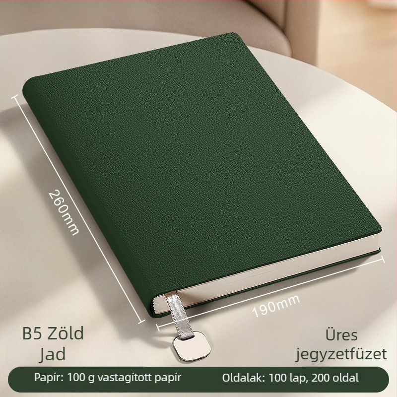 Notesz műbőr borítóval, varrott kötés, papír 100 g/m², 100–200 oldal, nyomtatható logóval testreszabható