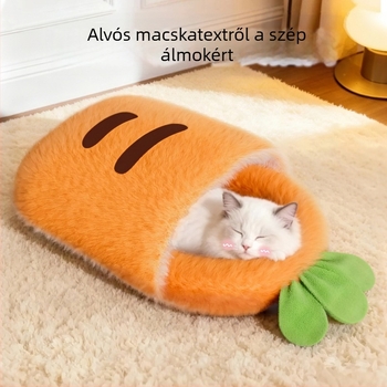 AWER macskafészek hálózsákkal, Arctic fleece anyag, macskák és kölykök számára, egész éves használatra (Anyag: Arctic fleece; Márka: AWER; Alkalmazható tárgyak: Macskák; Alkalmas: Macskák és kölykök; Kategória: Macskafészek)