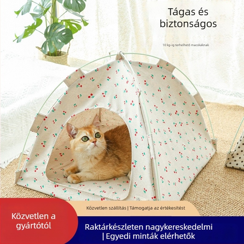 Peffy macskafészek – félig zárt, összecsukható, lélegző, mozgatható, textil