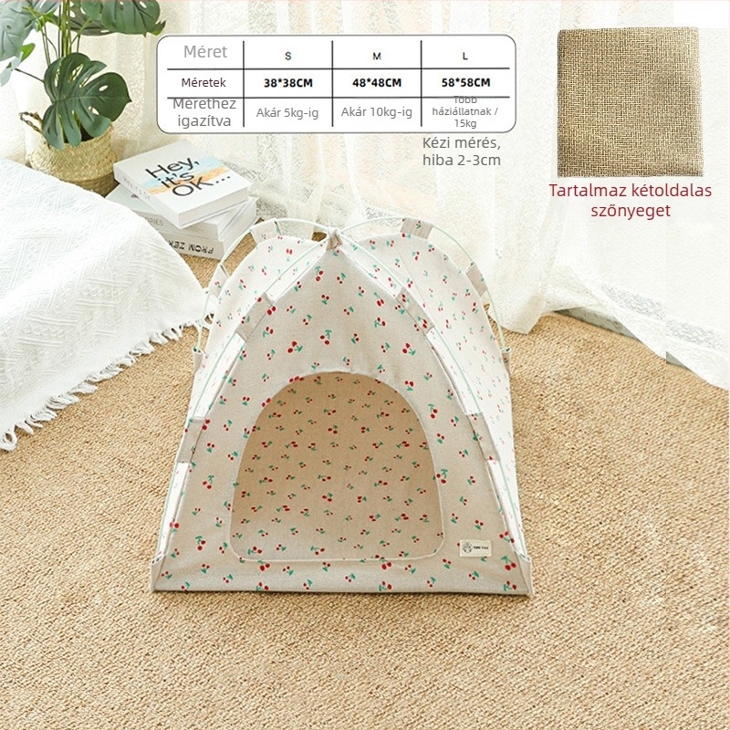 Peffy macskafészek – félig zárt, összecsukható, lélegző, mozgatható, textil