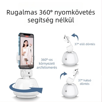 Okostelefon gimbal stabilizátor arcfelismeréssel, rezgéscsillapítással, kitöltőfénnyel, Bluetooth távirányítóval, selfie állvánnyal
