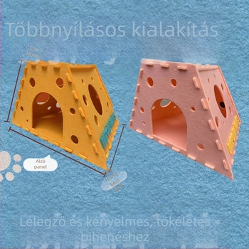 Filcből készült macskafészek – félig zárt, négy évszakos, kopásálló, levehető dizájnnal, macskáknak