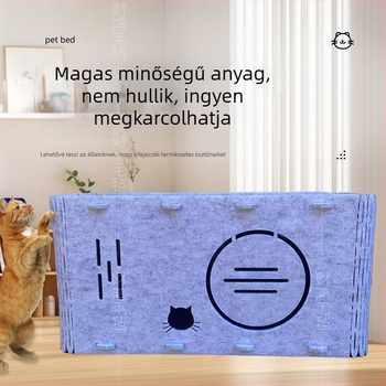 Caihong filc macskafészek - levehető, összecsukható, lélegző; Anyag: poliészter filc; Macskáknak