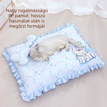 Csipkés szegélyű macskamatrac, egész éves kisállat-ágy, levehető és mosható