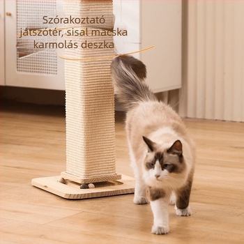 Macska karmolódeszka sisal oszloppal és mászó kerettel – tartós