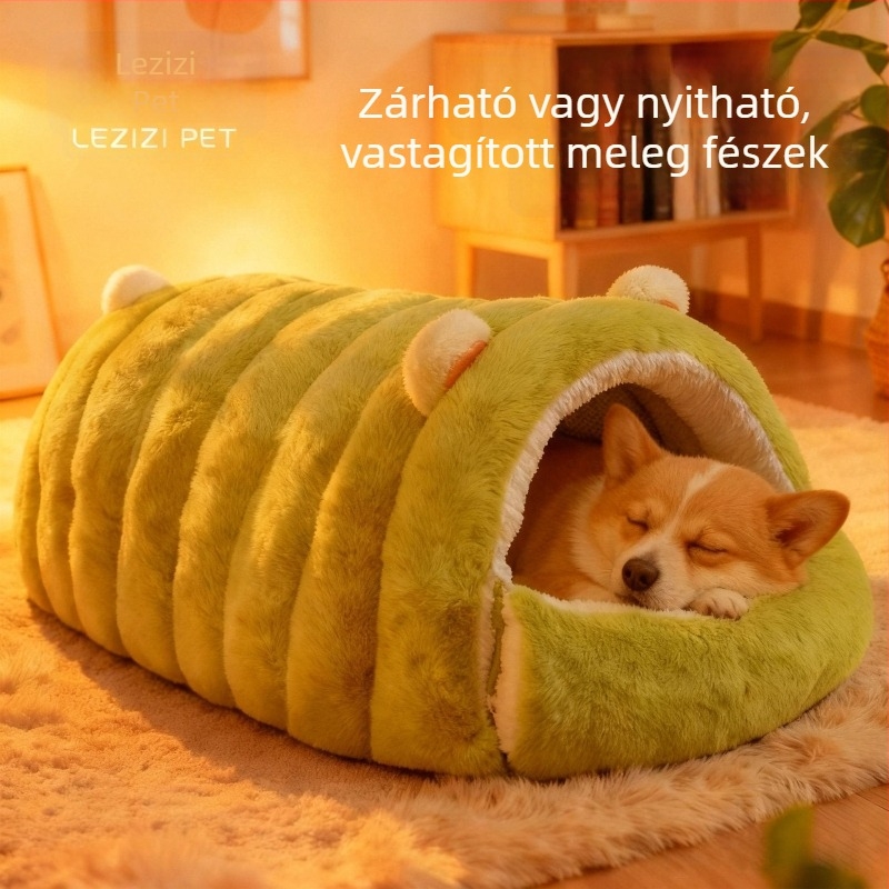 Minden évszakban meleg háziállatoknak, zárt macska- és kutyaház, levehető és mosható