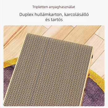 Macska karmoló tábla és odú hullámos papírból, minimalist stílus, stackable, kopásálló, tágas