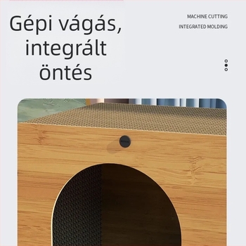 Macska karmoló tábla és odú hullámos papírból, minimalist stílus, stackable, kopásálló, tágas