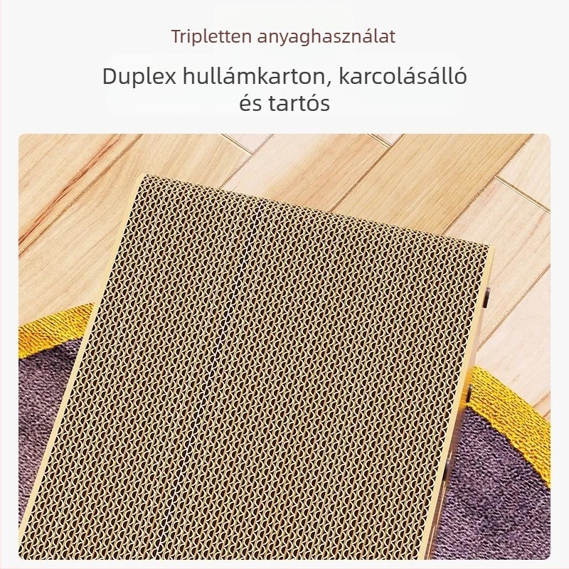 Macska karmoló tábla és odú hullámos papírból, minimalist stílus, stackable, kopásálló, tágas