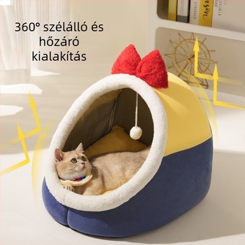 Macskafészek minden szezonra, félig zárt biztonságos alvó odú, macskaház — Anyag: PP cotton; Eredet: Kína; Márka: Snowball; Alkalmas: macskák; Kategória: macskafészkek