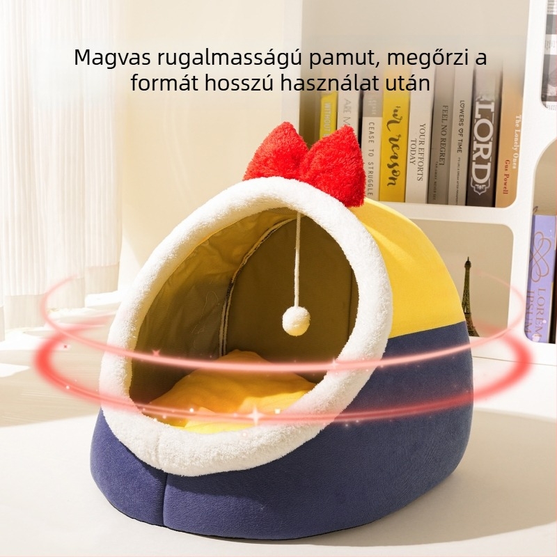 Macskafészek minden szezonra, félig zárt biztonságos alvó odú, macskaház — Anyag: PP cotton; Eredet: Kína; Márka: Snowball; Alkalmas: macskák; Kategória: macskafészkek