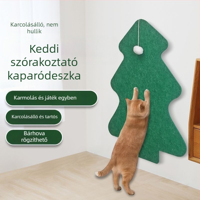 Macska kaparódeszka, falra szerelhető, kopásálló, Velcro öntapadós