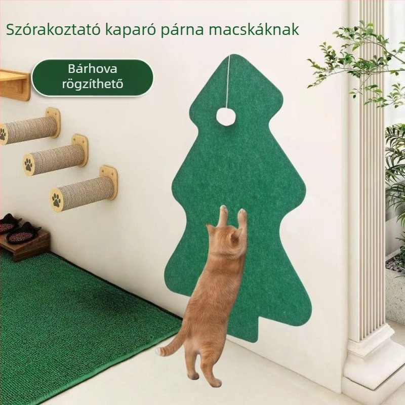 Macska kaparódeszka, falra szerelhető, kopásálló, Velcro öntapadós