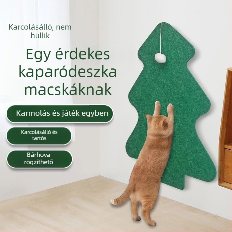 Macska kaparódeszka, falra szerelhető, kopásálló, Velcro öntapadós