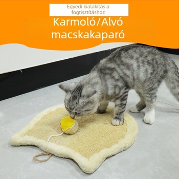 Függőleges falra szerelhető macska karmolási panel loofah anyagból, integrált játékgolyóval és tartós karmolási felülettel