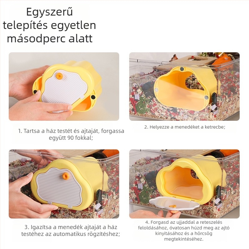 Mágneses hörcsög odú átlátszó megfigyelőablakkal, interaktív odú