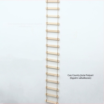 Tömörfa macska mászó keret készlet kötél létrával, odúval, karcoló táblával és függőhíddal