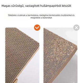 Macska kaparó tábla vastagított hullámkartonból, egyenes dizájn (Elvis One; hullámkarton; 1 db; egyszerű stílus)