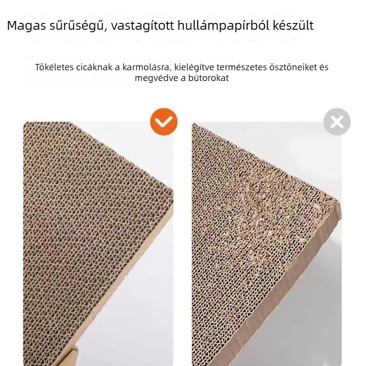 Macska kaparó tábla vastagított hullámkartonból, egyenes dizájn (Elvis One; hullámkarton; 1 db; egyszerű stílus)