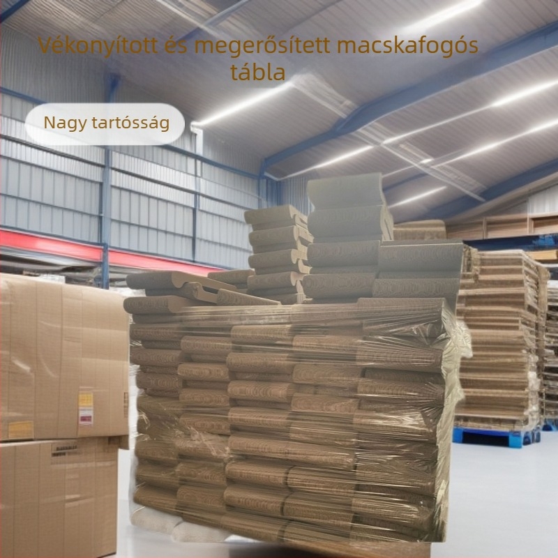 Macska kaparó tábla vastagított hullámkartonból, egyenes dizájn (Elvis One; hullámkarton; 1 db; egyszerű stílus)