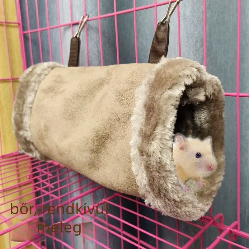 Téli meleg odú hamster számára pamutcsővel (Anyag: Egyéb; Importált: Nem; Alkalmas: Hamster)