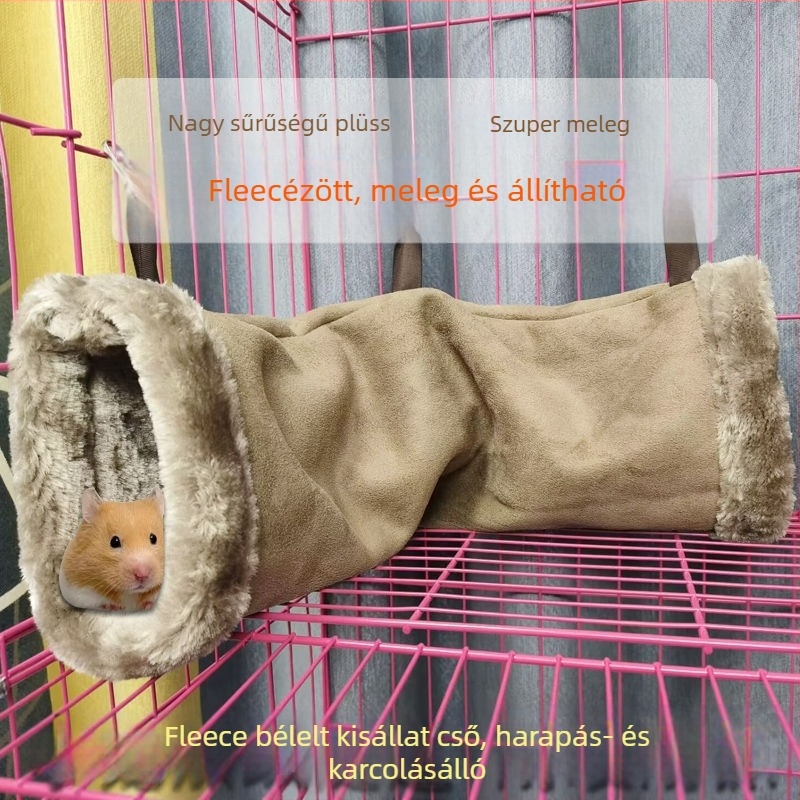 Téli meleg odú hamster számára pamutcsővel (Anyag: Egyéb; Importált: Nem; Alkalmas: Hamster)