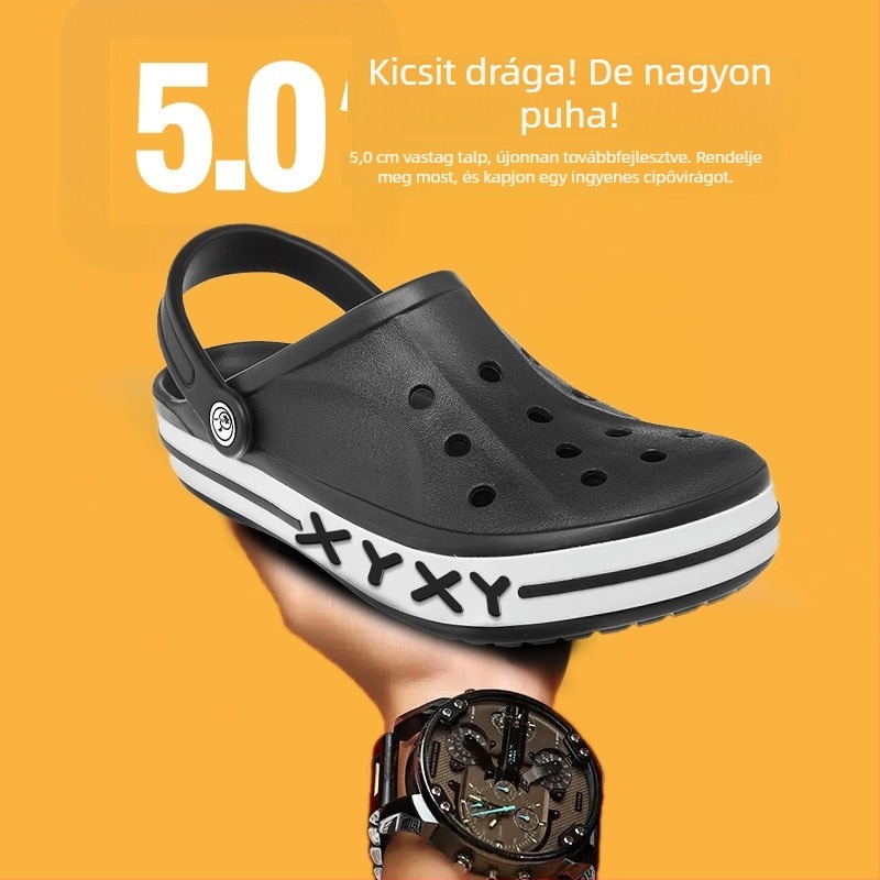 Carosky férfi nyári papucs, EVA felső és talp, lélegző, kerek orrú, 4 cm sarok, injektált talp