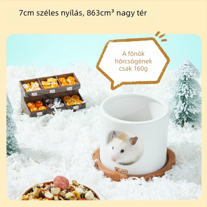 Kerámiás hörcsögfészek, Yee márka, minden évszakhoz, hörcsögöknek (Anyag: Kerámia; Márka: yee; Évszakok: Minden; Cél: Hörcsög)