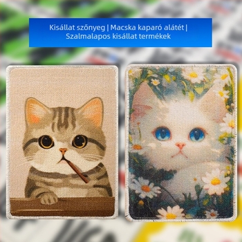 Szizálból készült macska karmoló tábla, falra szerelhető, háziállat matrac, egyedi nyomtatás a saját mintáddal