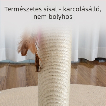 Macskák mászókerete kaparóoszloppal, sisal anyagból, Shengze márka, MH65 modell, nagytestű macskáknak.