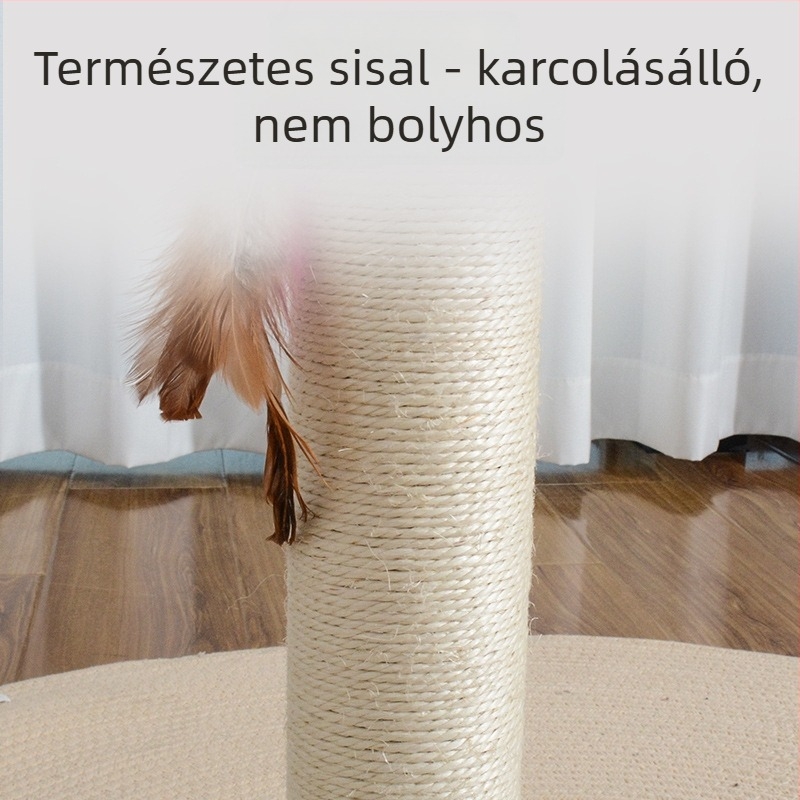 Macskák mászókerete kaparóoszloppal, sisal anyagból, Shengze márka, MH65 modell, nagytestű macskáknak.