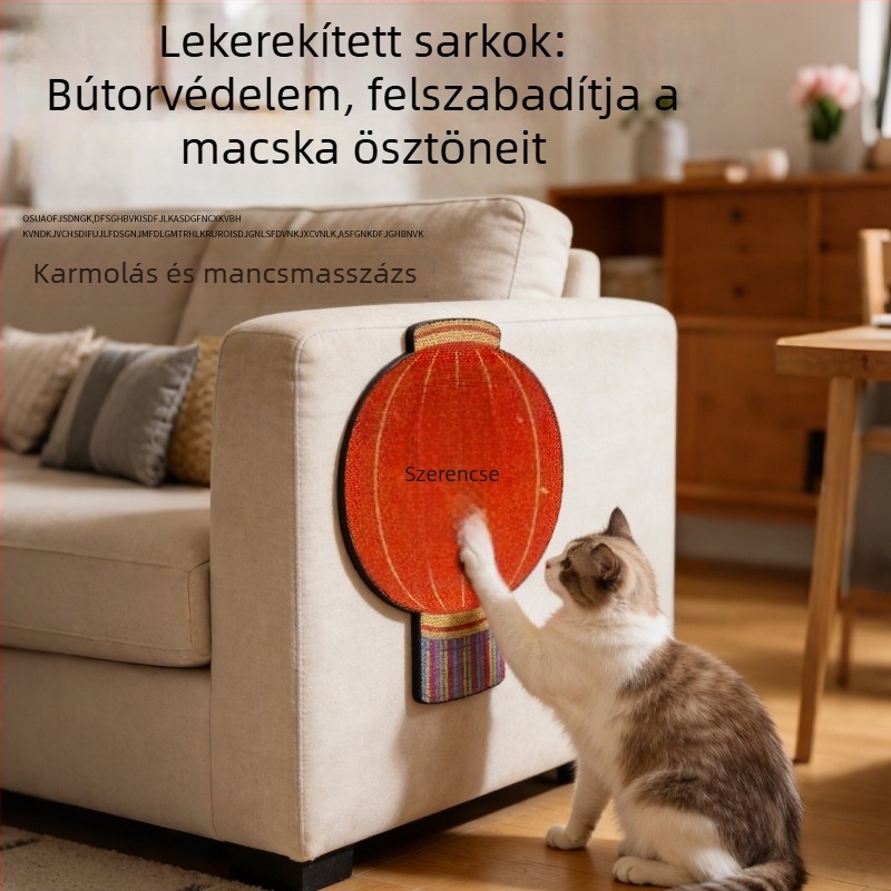 Újévi macska karmoló deszka, Tavaszi fesztivál macska fészek, hullámkarton, kopás- és karcolásálló, lámpás játék, macska karmoló deszka szőrszálak nélkül, háziállat-kiegészítők