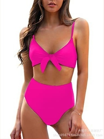 Női magas derekú bikini szett masnival, melltámasz párnákkal, acélmentes, anyag nylon, bélés nylon 80%, súly 200 g