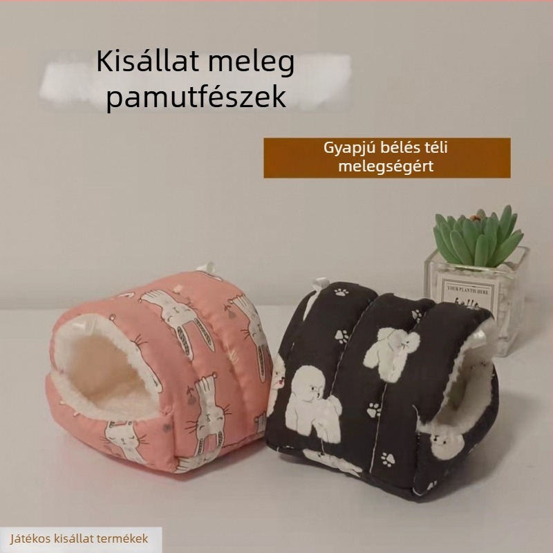 Téli meleg pamut függő odú Hörcsögöknek és más kisállatoknak