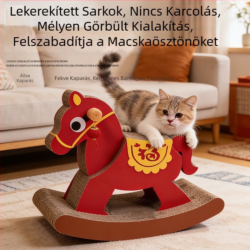 Fa hintázó macska lovacskája: kaparódeszka, függőleges macskapiszok és multifunkcionális játék-dísz, tartós és szöszmentes