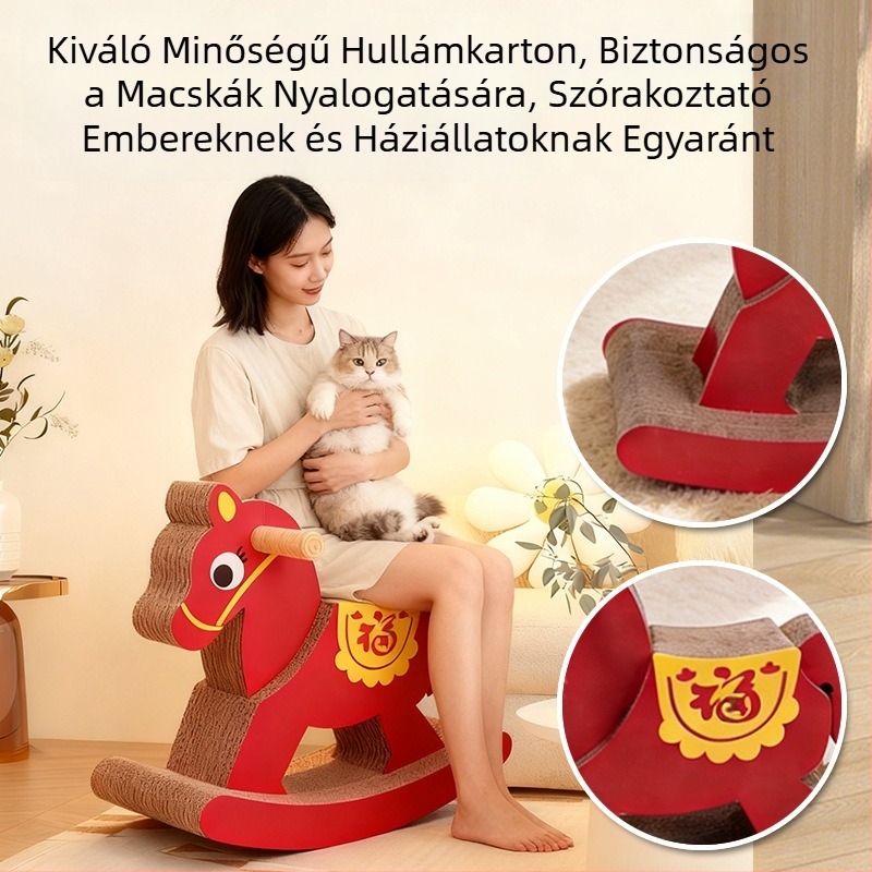 Fa hintázó macska lovacskája: kaparódeszka, függőleges macskapiszok és multifunkcionális játék-dísz, tartós és szöszmentes