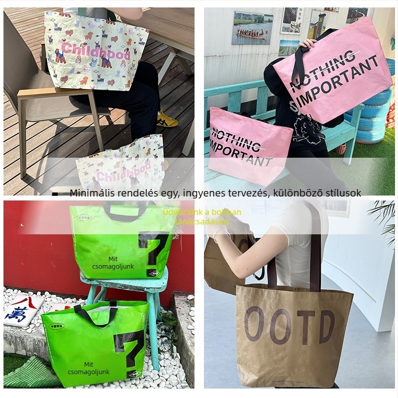 Haohai PP kézitáska ruhákhoz, szőtt csomagoló táska, napi gyártási kapacitás 50 000