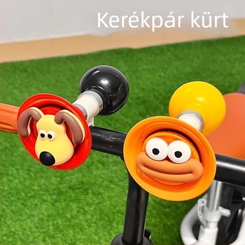 Gyerekeknek szóló kerékpár csengő karikatúra dizájnnal és erős hanggal – anyag: gyanta, modell qt-25134-01, gyerekeknek